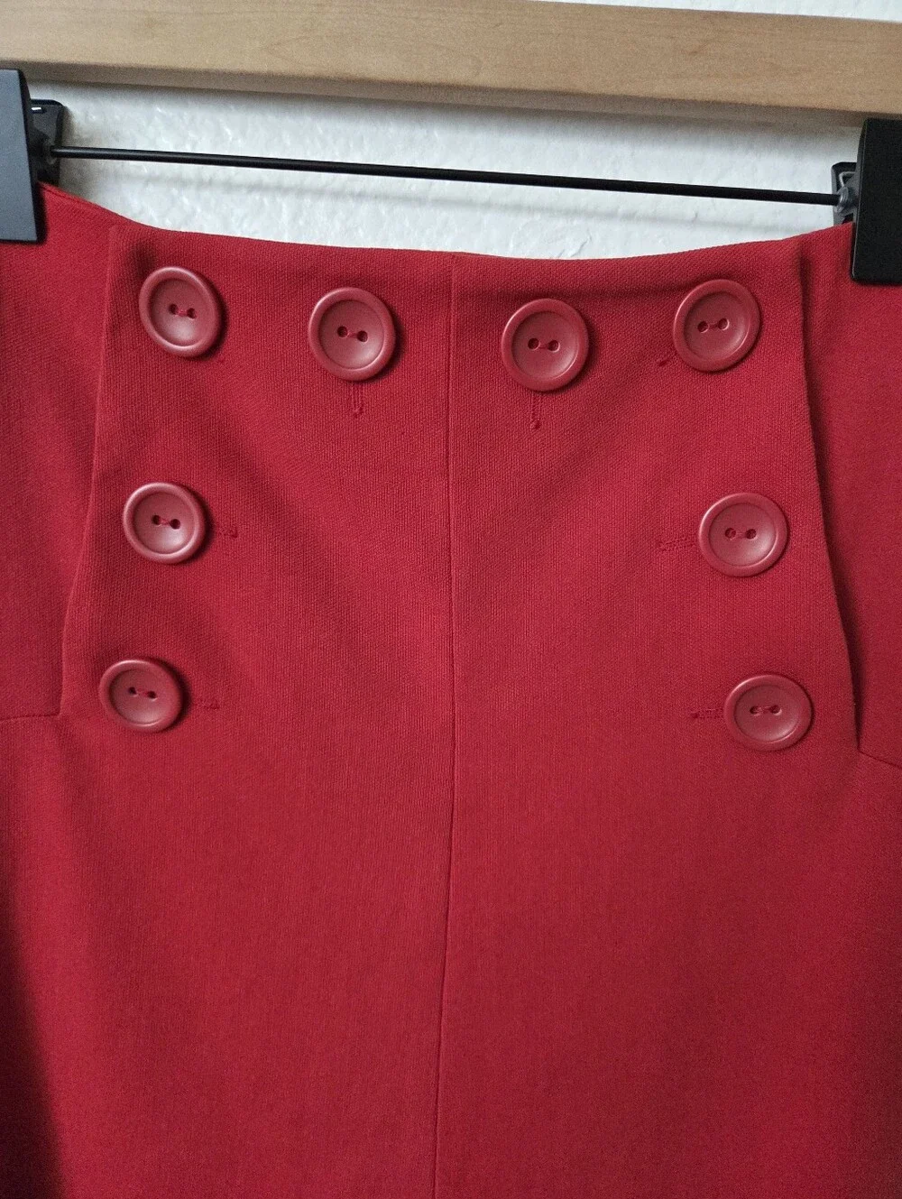 H&M Button-Front A-Line Skirt Women's Size 4 Retro Red